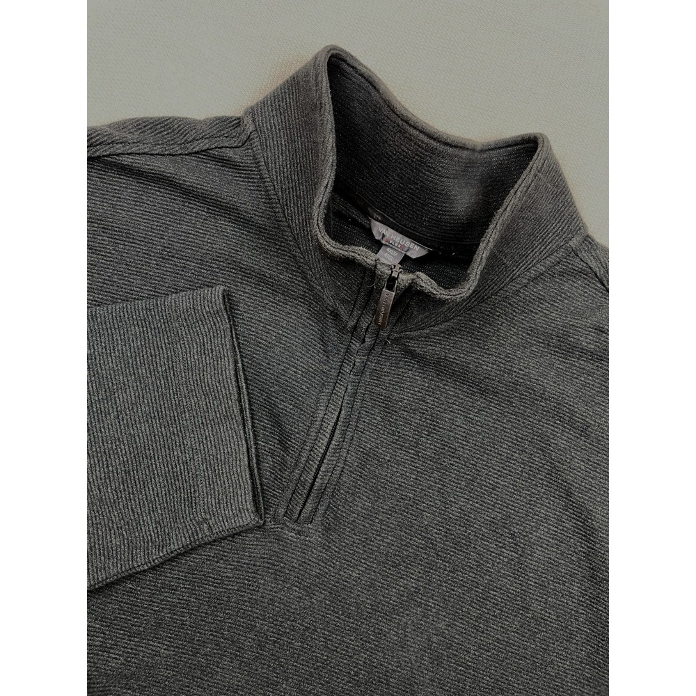 Van Heusen‎ Flex Mens Quarter-Zip Pullover Shirt 4XLT Big & Tall Gray Minimalist